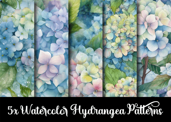 Download Watercolor Hydrangea Flower Patterns - Flower patterns Collection