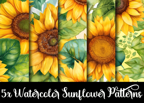 Download Watercolor Sunflower Flower Patterns - Flower patterns Collection