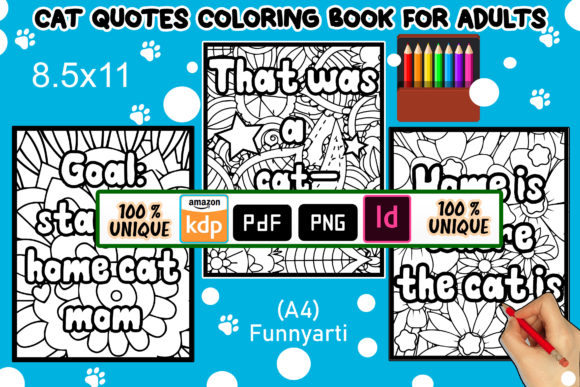 Download Cat Quotes Coloring Book for Adults - Book for adults Collection