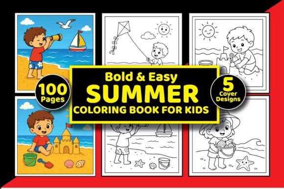 Download Bold Easy Summer Coloring Pages for Kids - Premium Resources