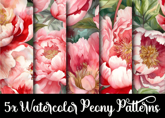 Download Watercolor Peony Flower Patterns - Flower patterns Collection